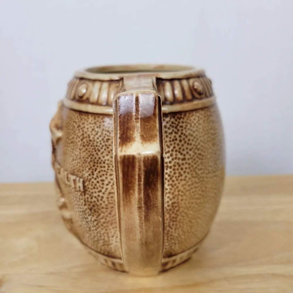 Vintage Ceramic Relief Beer Stein Mug 